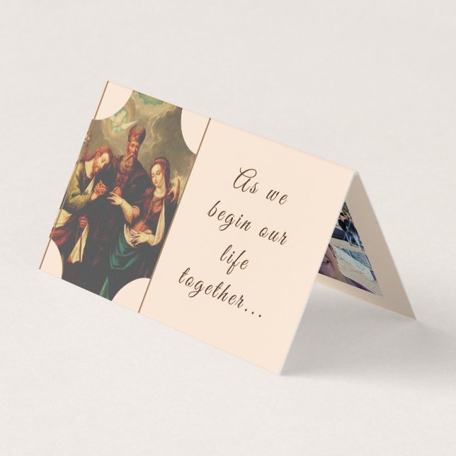 Carte De Visite Faveurs de la photo Mariage de masse latine (Devant)