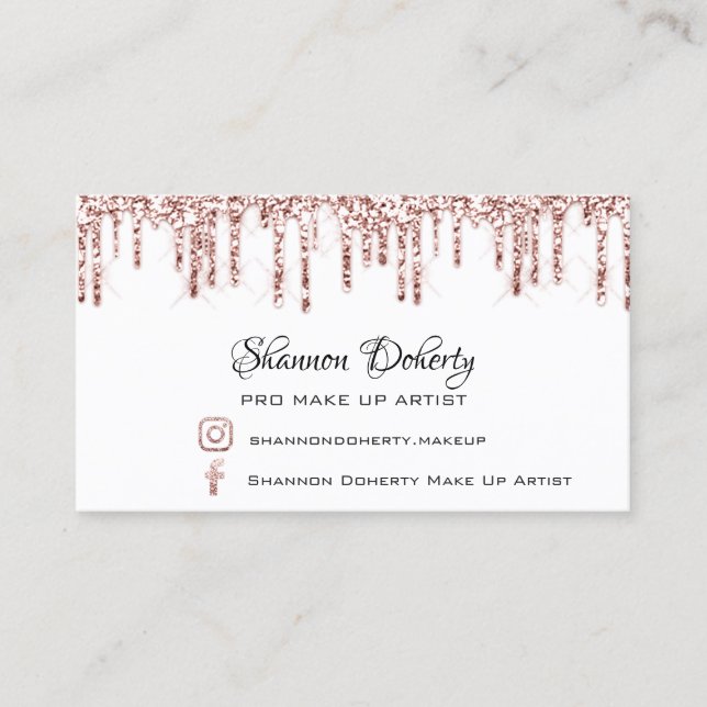 Carte De Visite FB Insta Social Lash Rose Gold Drives Blanc (Devant)