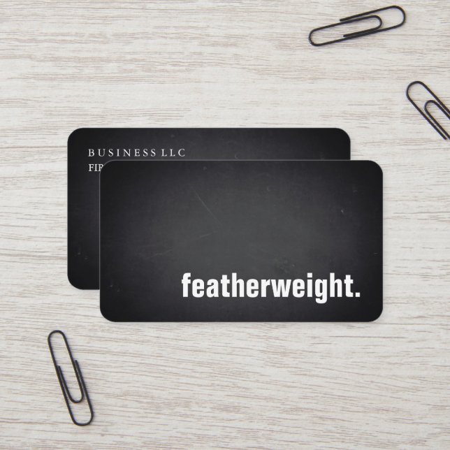 Carte De Visite featherweight. Modern Blackboard Professional (Devant/Arrière en situation)