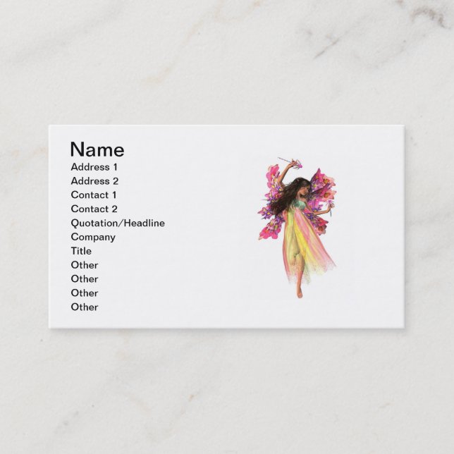 Carte De Visite Fée de carnaval de fleur (Devant)