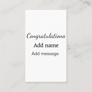 Carte De Visite Félicitations ajouter un message de nom simple dip