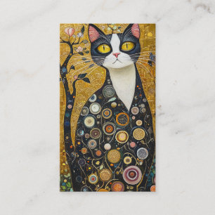 Carte De Visite Feline céleste en or