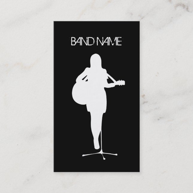 Carte De Visite Femelle d'artiste de bande de chanteur de (Devant)
