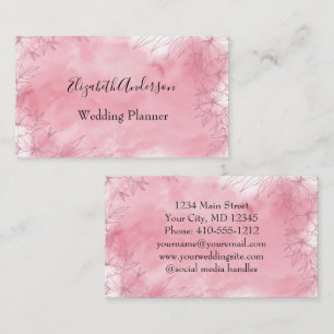Carte De Visite Féminin Floral Rose Personnalisé Pour Elle