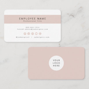 Carte de visite féminine chic rose pâle pour petit