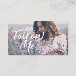 Carte De Visite Feminine & Trendy Follow Me Social Media Photo