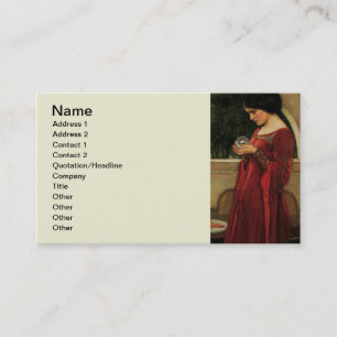 Carte De Visite Femme à la boule de cristal, peinture de Waterhous