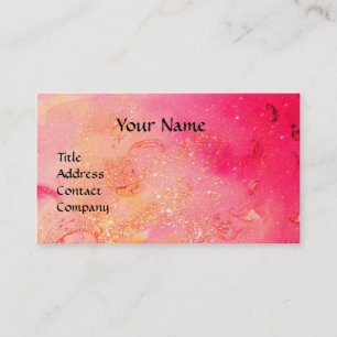 Carte De Visite FEMME AVEC FEATHEREE MASK MONOGRAM rose Fuchsia