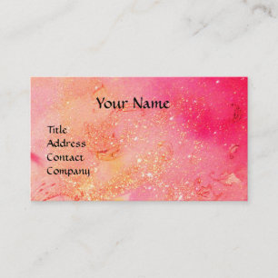 Carte De Visite FEMME AVEC FEATHEREE MASK MONOGRAM rose Fuchsia