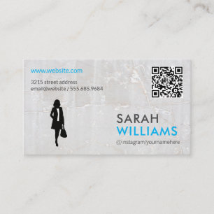 Carte De Visite Femme d'affaires Marbre Code QR