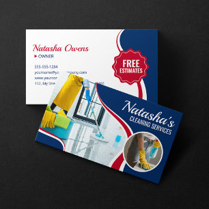 Carte De Visite Femme de ménage Services de nettoyage Professionne