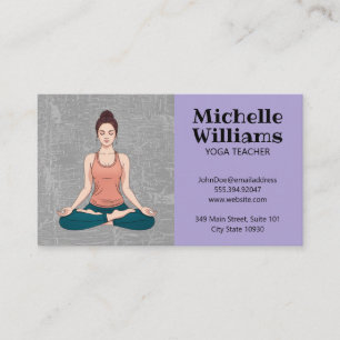 Carte De Visite Femme en méditation de yoga   Santé