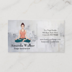 Carte De Visite Femme faisant du yoga et méditant
