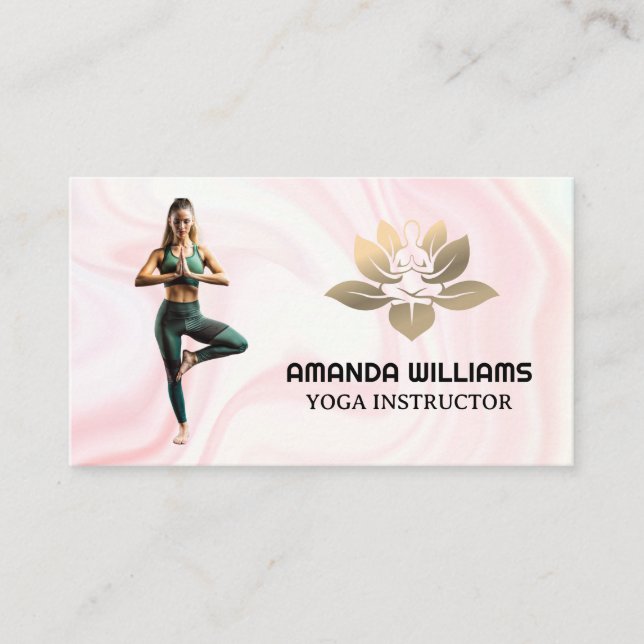 Carte De Visite Femme faisant du yoga Pose (Devant)