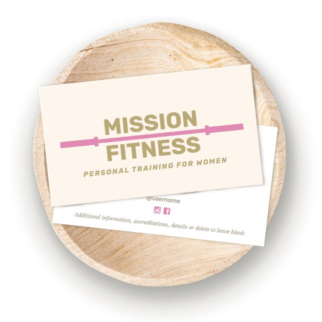 Carte De Visite Femme Fitness Personal Trainer Rose (Créateur téléchargé)