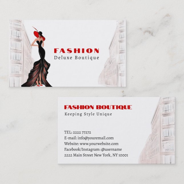 Carte De Visite Femme Lady in the City Fashion Boutique (Devant / Derrière)
