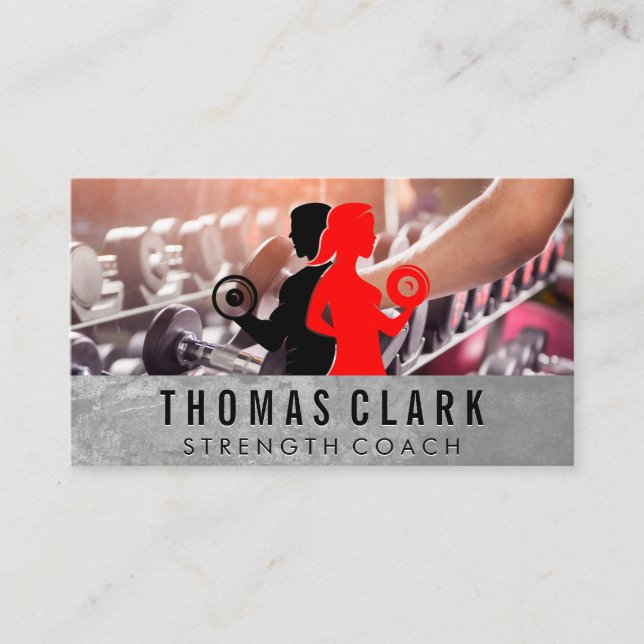 Carte De Visite Femme levant | Rack Dumbbell (Devant)