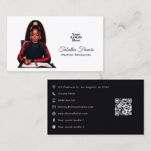 Carte De Visite Femme noire afro puissante, direction artistique