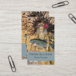 Carte De Visite Femme Poissons Vintage Gothique Classique