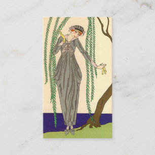 Carte De Visite Femme portant Gray Taffeta