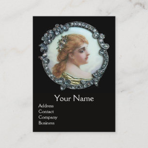 CARTE DE VISITE FEMME ROMANTIQUE AUX FLEURS DE DIAMONDES ENAMMÈNE 
