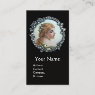 CARTE DE VISITE FEMME ROMANTIQUE AUX FLEURS DE DIAMONDES ENAMMÈNE 