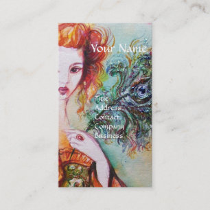 CARTE DE VISITE FEMME ROMANTIQUE, PEACOCK SPARKLING FEACOCK