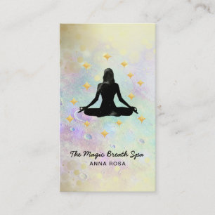 Carte De Visite *~ Femme Yoga méditation d'or Parties scintillant 