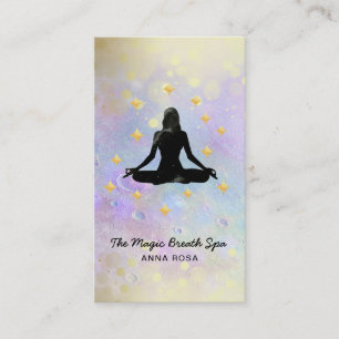Carte De Visite *~ Femme Yoga méditation Parties scintillant d'or 