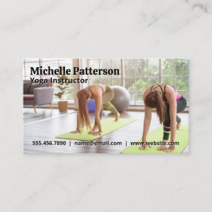 Carte De Visite Femmes faisant du yoga   Étirement