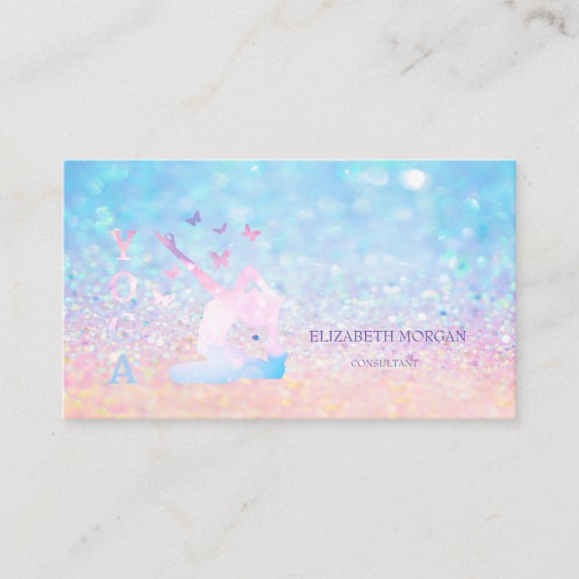 Carte De Visite Femmes professionnelles modernes Bokeh Ombre Yoga (Devant)