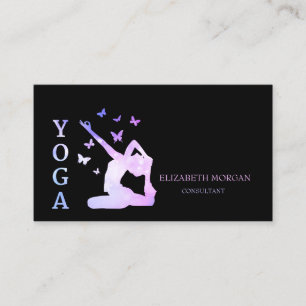 Carte De Visite Femmes Professionnelles Modernes Silhouette Yoga