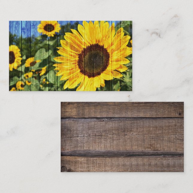 Carte De Visite Fence painted de Sunflowers (Devant / Derrière)