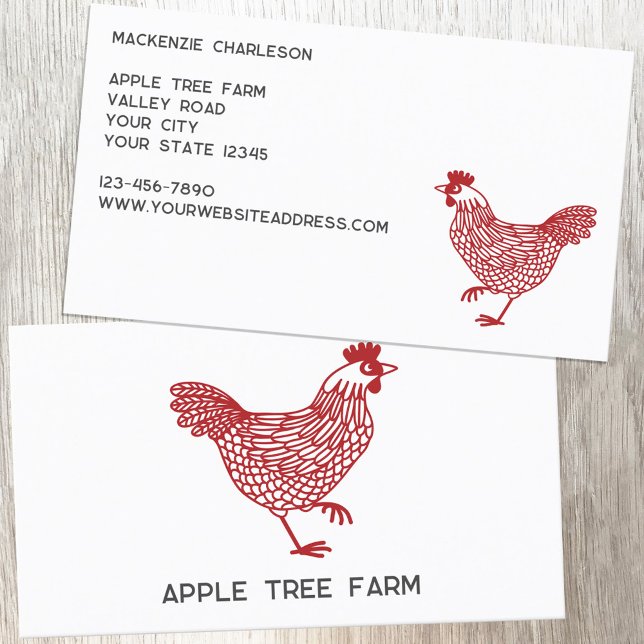 Carte De Visite Ferme à oeufs de volaille de poule de poule (Hen chicken egg poultry farm modern business card)