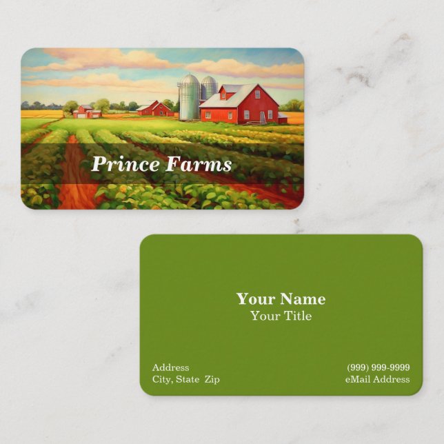Carte De Visite Ferme / Agriculteur / Agriculture (Devant / Derrière)