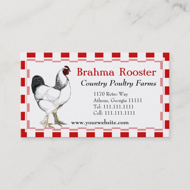 Carte De Visite Ferme avicole du sud de restaurant de poulet frit (Devant)
