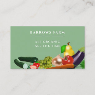 Carte De Visite Ferme biologique Légumes cuits frais