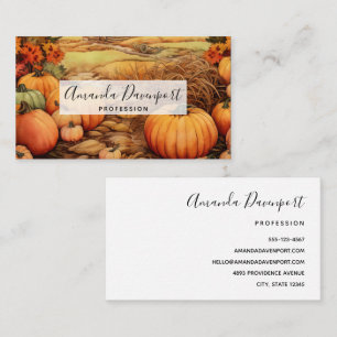 Carte De Visite Ferme citrouille automne récolte Thanksgiving