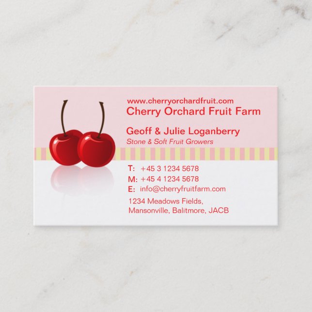 Carte De Visite Ferme de fruits mous / producteurs entreprise cart (Devant)