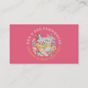 Carte De Visite Ferme de poules pondeuses à œufs de poule rose
