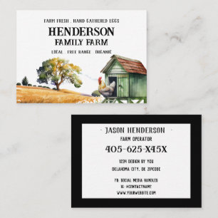 Carte De Visite Ferme de poulet aquarelle