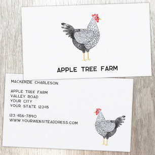 Carte De Visite Ferme de poulets et d'œufs de volaille