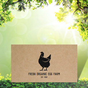 Carte De Visite Ferme d'oeufs bio Ferme de poulet rustique