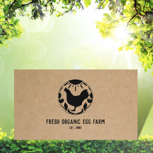 Carte De Visite Ferme d'oeufs bio Ferme de poulet rustique