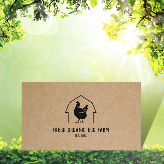 Carte De Visite Ferme d'oeufs bio Ferme de poulet rustique (Créateur téléchargé)