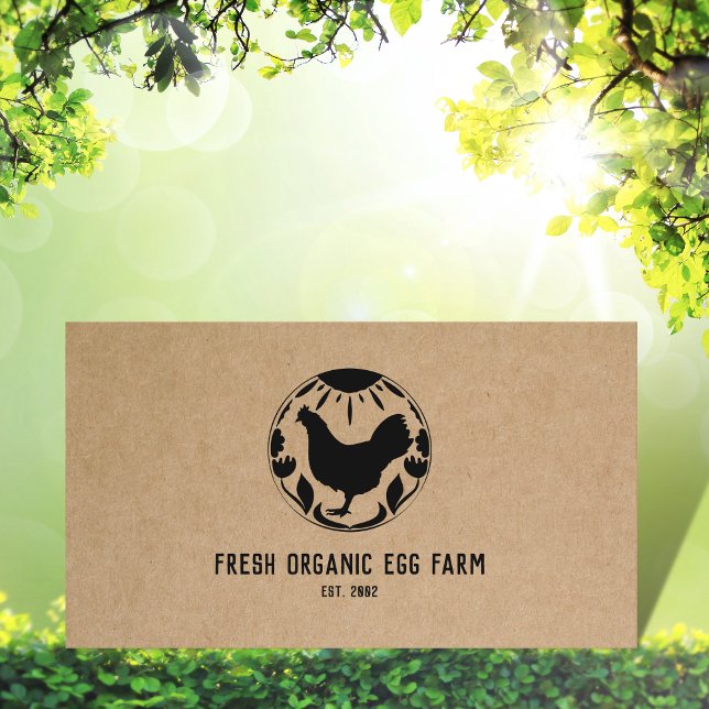 Carte De Visite Ferme d'oeufs bio Ferme de poulet rustique (Créateur téléchargé)