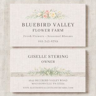Carte De Visite Ferme Fleurale Shabby Chic Fleur de Lin Maison de