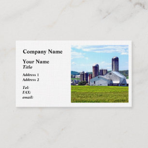 Carte De Visite Ferme Pennsylvanie avec Silos