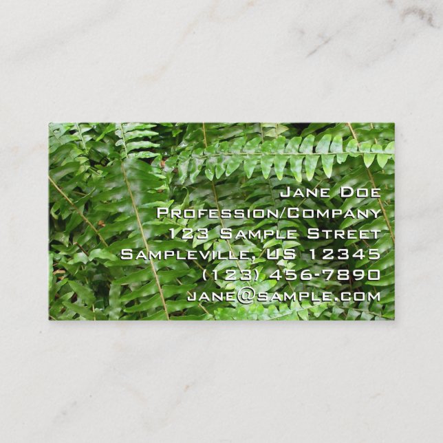 Carte De Visite Fermer Fronds I Green Nature (Devant)