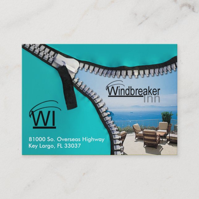 Carte De Visite Fermez- la fermeture éclairle vers le haut du (Devant)